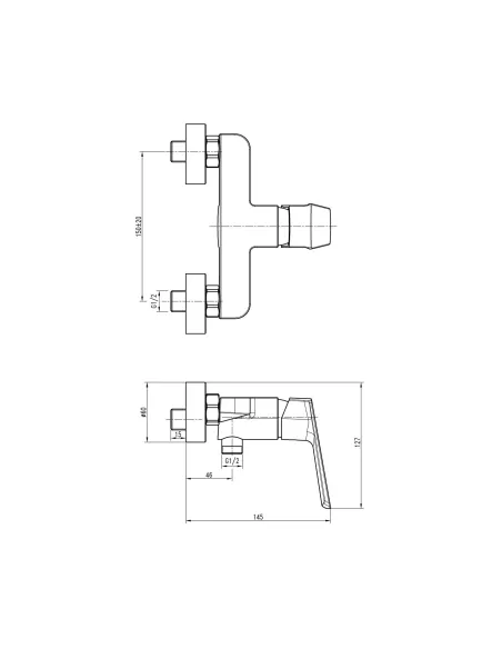 Змішувач для душу Topaz Lexi TL 21701-H57-GB, латунь, чорний хром - 6