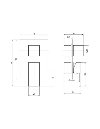 Змішувач для душу Topaz Odiss TO 08117-L03-BL-TT, латунь, чорний - 6