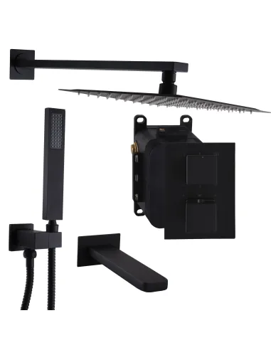 Змішувач для душу Topaz Odiss TO 08117-L03-BL-TT, латунь, чорний - 10