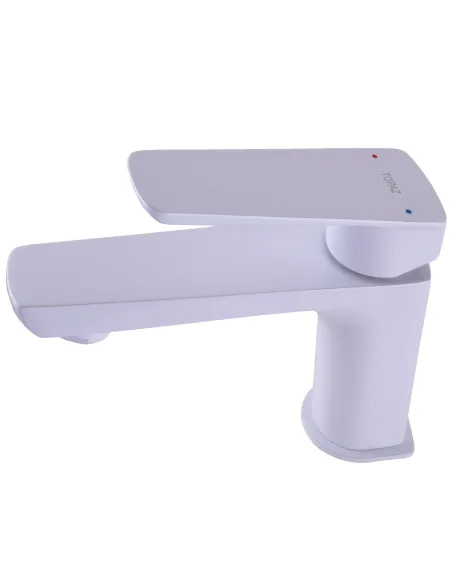 Змішувач для умивальника Topaz Lexi TL-21201-H57-WW, латунь, білий - 5