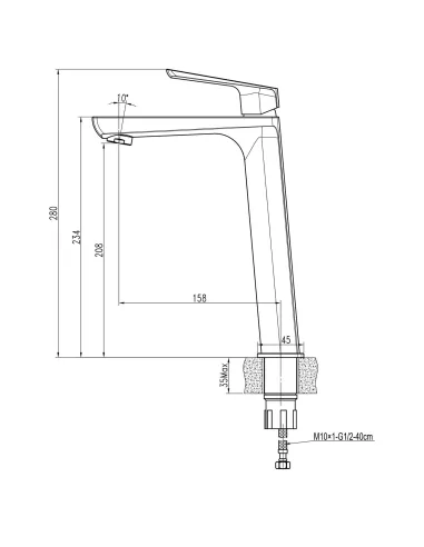 Змішувач для умивальника Topaz Lexi TL 21203-H57, латунь, хром - 4