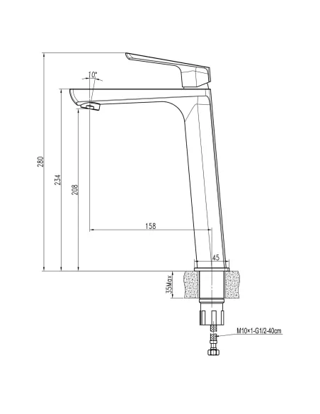 Змішувач для умивальника Topaz Lexi TL 21203-H57, латунь, хром - 4