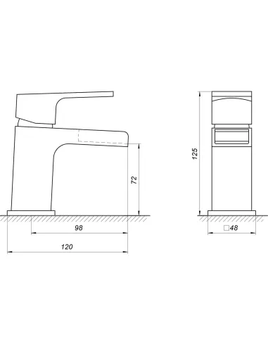 Смеситель для раковины в ванной Topaz Odiss TO 18261-H61B хром - 6