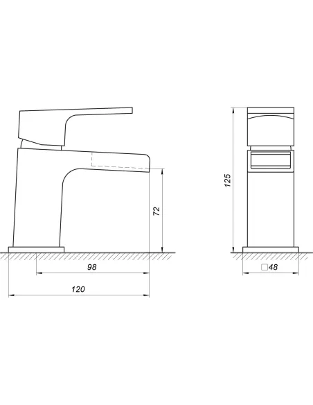 Смеситель для раковины в ванной Topaz Odiss TO 18261-H61B хром - 6
