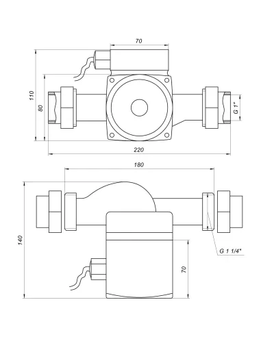 Циркуляционный насос Optima OP25-40 180 мм, с гайками - 9