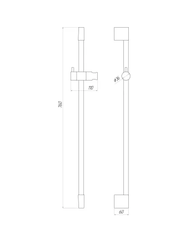 Душова стійка Topaz Sardinia TS-08107-BB, латунь, чорний - 3