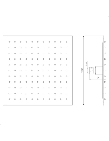 Лейка для тропического душа из нержавеющей стали Topaz TSQ-250-BL черный - 5