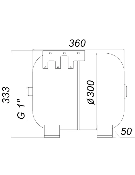 Гидроаккумулятор горизонтальный Zilmet Hydro-Pro 24 литра c фиксированной мембраной - 7