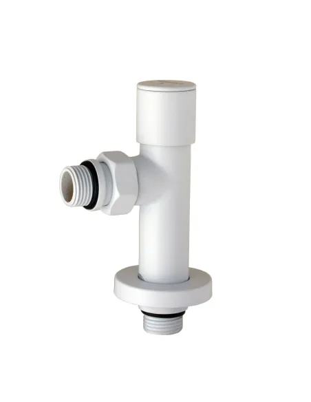 Кран вентильный угловой Solomon Lux 1/2 7777 White, 2 шт - 2