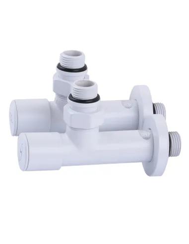 Кран вентильный угловой Solomon Lux 1/2 7777 White, 2 шт - 3