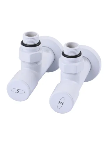 Кран вентильный угловой Solomon Lux 1/2 7777 White, 2 шт - 4