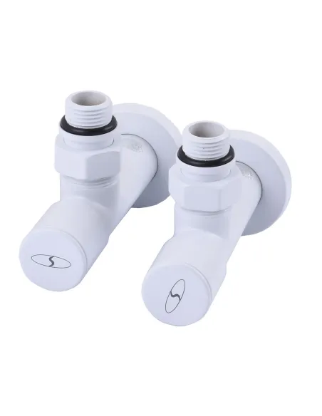 Кран вентильный угловой Solomon Lux 1/2 7777 White, 2 шт - 4