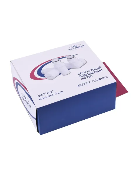 Кран вентильный угловой Solomon Lux 1/2 7777 TEN White, 2 шт - 5