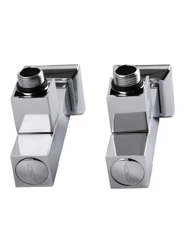 Кран полуоборотный угловой Solomon Lux 1/2 8888 Cube Chrom, 2 шт - 10