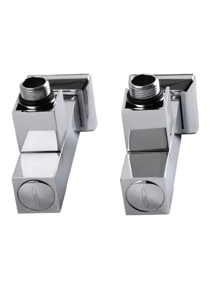 Кран полуоборотный угловой Solomon Lux 1/2 8888 Cube Chrom, 2 шт - 10