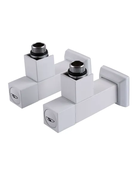 Кран полуоборотный угловой Solomon Lux 1/2 8888 Cube White, 2 шт - 1