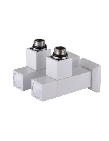 Кран полуоборотный угловой Solomon Lux 1/2 8888 Cube White, 2 шт - 3