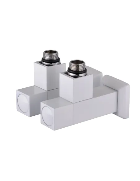 Кран полуоборотный угловой Solomon Lux 1/2 8888 Cube White, 2 шт - 3