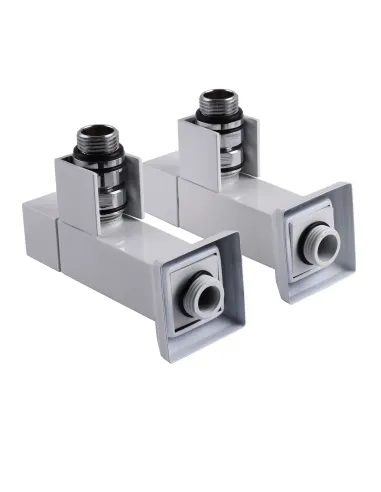 Кран полуоборотный угловой Solomon Lux 1/2 8888 Cube White, 2 шт - 8