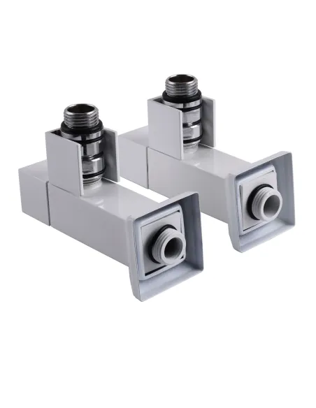 Кран полуоборотный угловой Solomon Lux 1/2 8888 Cube White, 2 шт - 8