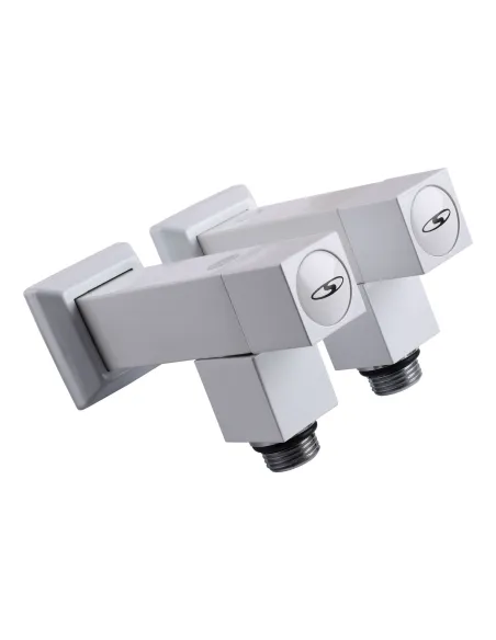 Кран полуоборотный угловой Solomon Lux 1/2 8888 Cube White, 2 шт - 9