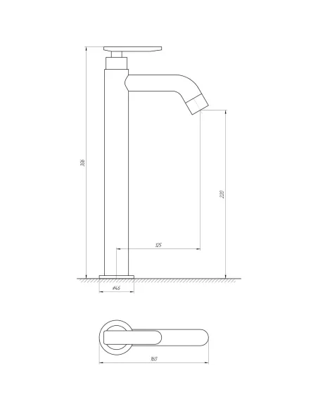 Монокран для умывальника Ecomix EMS-11RS хром - 4