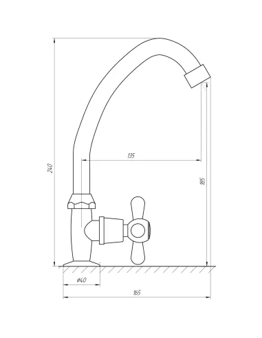 Монокран для умывальника Ecomix EGHI-1050CER хром - 4