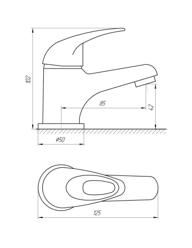 Змішувач для умивальника Ecomix Elit EM-101 WH-T, силумін, хром - 5