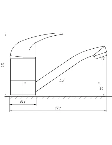 Змішувач для умивальника Ecomix Elit EM-N-103M-WH, силумін, хром - 5