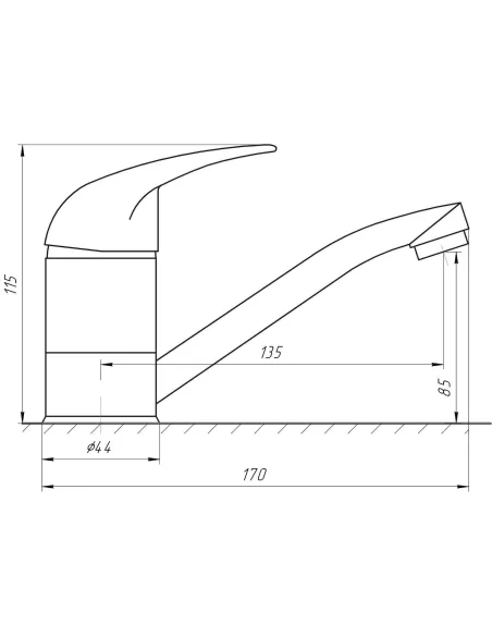Змішувач для умивальника Ecomix Elit EM-N-103M-WH, силумін, хром - 5