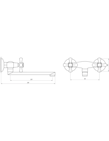 Смеситель для кухни настенный Domino DKF-027-117-Cruize хром - 5