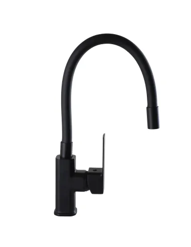 Смеситель для кухни с гибким изливом Domino Malibu DMM-203 LR-Black-Black черный гофрогусак - 3