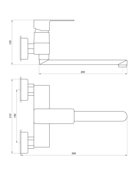 Смеситель для кухни настенный настенный Domino Malibu DMM-104 - 6