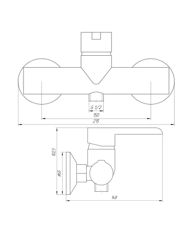 Змішувач для душу Domino Prestige DPS-105, латунь, хром - 7