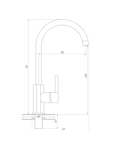Смеситель для кухни Domino Prestige DPS-203S хром - 6