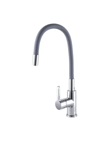 Змішувач для кухні Domino Prestige DPS-203SLR-Grey, гофровилив, латунь - 2