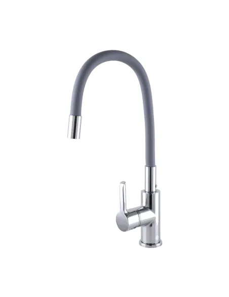 Змішувач для кухні Domino Prestige DPS-203SLR-Grey, гофровилив, латунь - 2