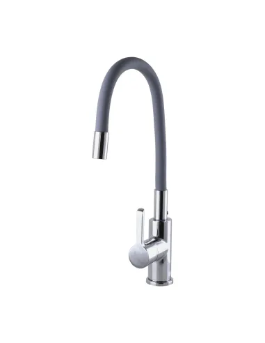 Змішувач для кухні Domino Prestige DPS-203SLR-Grey, гофровилив, латунь - 3