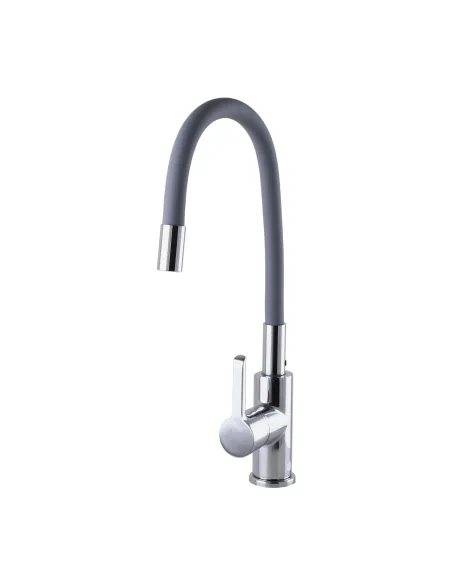 Змішувач для кухні Domino Prestige DPS-203SLR-Grey, гофровилив, латунь - 3