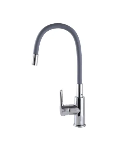 Змішувач для кухні Domino Prestige DPS-203SLR-Grey, гофровилив, латунь - 4