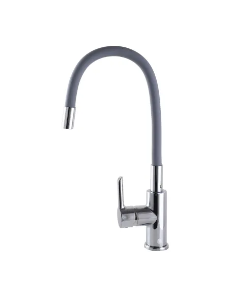 Змішувач для кухні Domino Prestige DPS-203SLR-Grey, гофровилив, латунь - 4