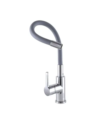 Змішувач для кухні Domino Prestige DPS-203SLR-Grey, гофровилив, латунь - 5