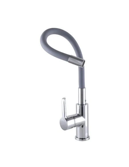 Змішувач для кухні Domino Prestige DPS-203SLR-Grey, гофровилив, латунь - 5