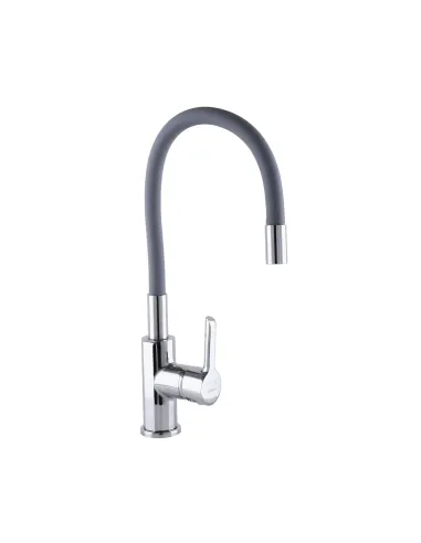 Змішувач для кухні Domino Prestige DPS-203SLR-Grey, гофровилив, латунь - 6