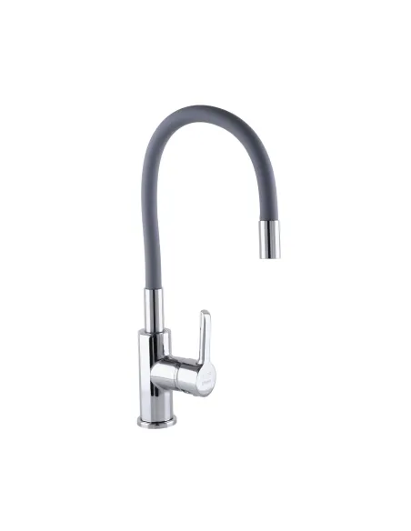 Змішувач для кухні Domino Prestige DPS-203SLR-Grey, гофровилив, латунь - 6