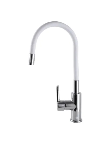 Змішувач для кухні Domino Prestige DPS-203SLR-White, гофровилив, латунь - 4