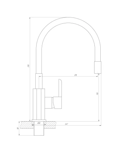 Змішувач для кухні Domino Prestige DPS-203SLR-White, гофровилив, латунь - 6