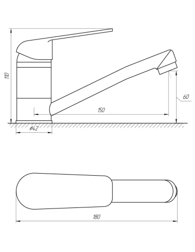 Змішувач для умивальника Globus Lux Koln GLK-0103M, латунь, хром - 6