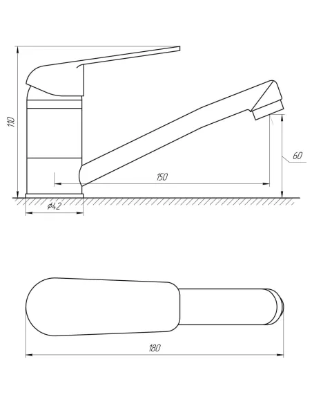 Змішувач для умивальника Globus Lux Koln GLK-0103M, латунь, хром - 6