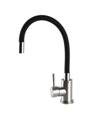 Смеситель для кухни из нержавеющей стали Globus Lux Alpen SBT1-203S черный гофроизлив - 2